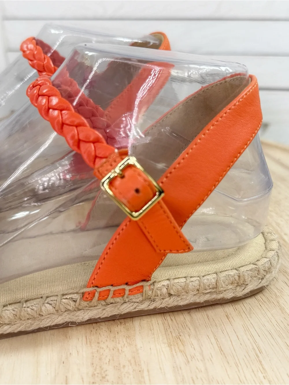 Talbots Izzy Embroidered Canvas Espadrilles Peach Fruit Floral Yellow Orange 9